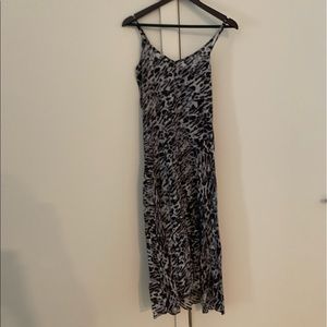 All saints long black and white print small dress